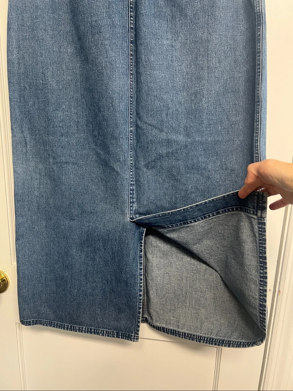 L.L. Bean Blue Denim Maxi Skirt